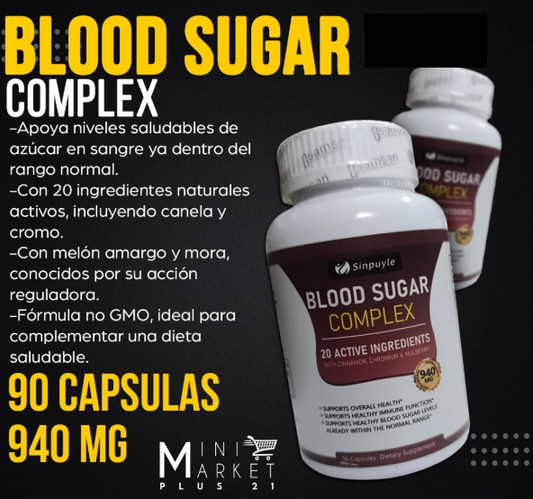✨ BLOOD SUGAR COMPLEX – APOYO NATURAL PARA EL AZÚCAR EN LA SANGRE