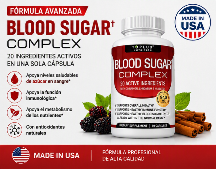 BLOOD SUGAR COMPLEX 20 INGREDIENTES | ENERGÍA, METABOLISMO Y BIENESTAR