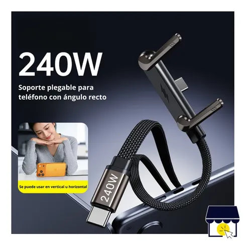 CABLE CARGA EXTREMA 2 EN 1 (TIPO C)
