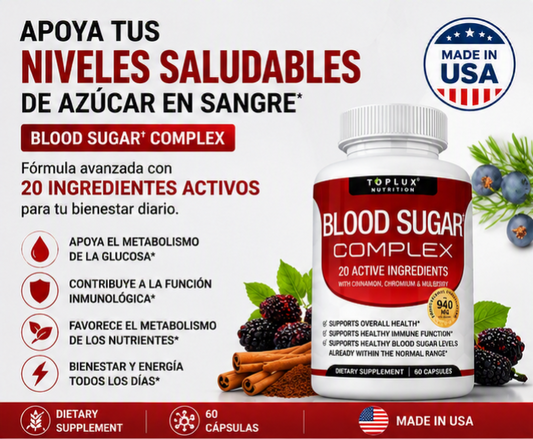 BLOOD SUGAR COMPLEX 20 INGREDIENTES | ENERGÍA, METABOLISMO Y BIENESTAR