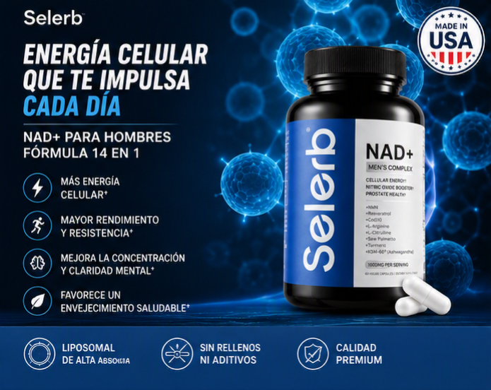 NAD+ FOR MEN 14 EN 1 | ENERGÍA, RENDIMIENTO Y VITALIDAD MASCULINA