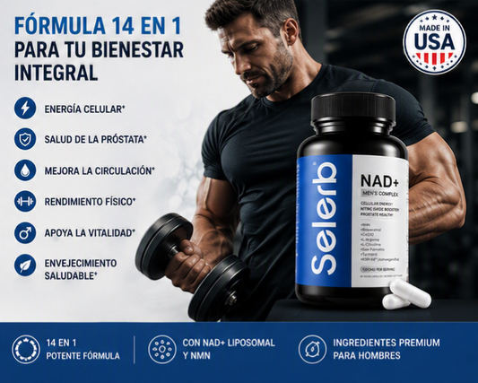NAD+ FOR MEN 14 EN 1 | ENERGÍA, RENDIMIENTO Y VITALIDAD MASCULINA