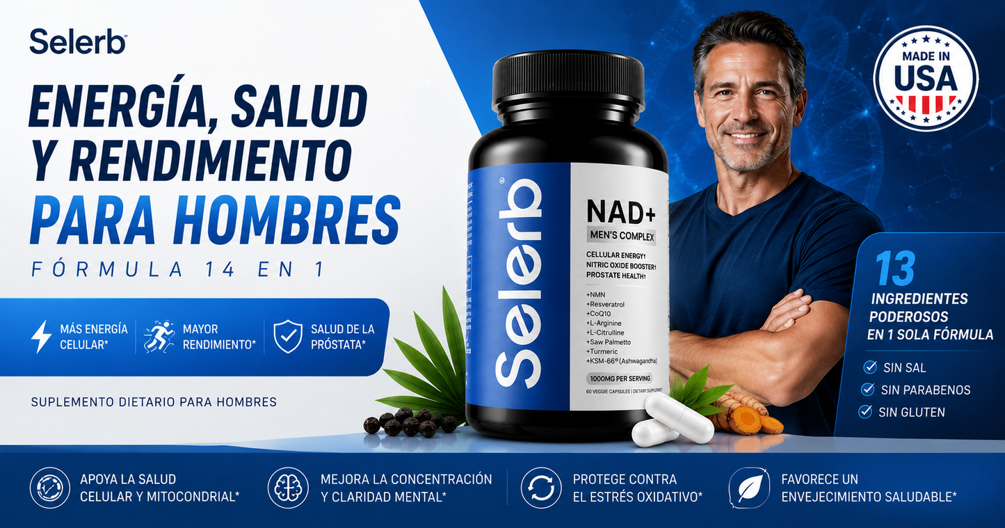 NAD+ FOR MEN 14 EN 1 | ENERGÍA, RENDIMIENTO Y VITALIDAD MASCULINA