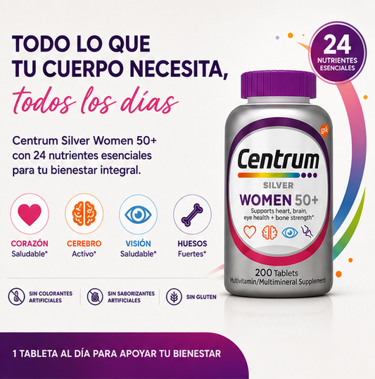 CENTRUM SILVER WOMEN 50+ X 200 TABLETAS | MULTIVITAMÍNICO PREMIUM PARA MUJERES