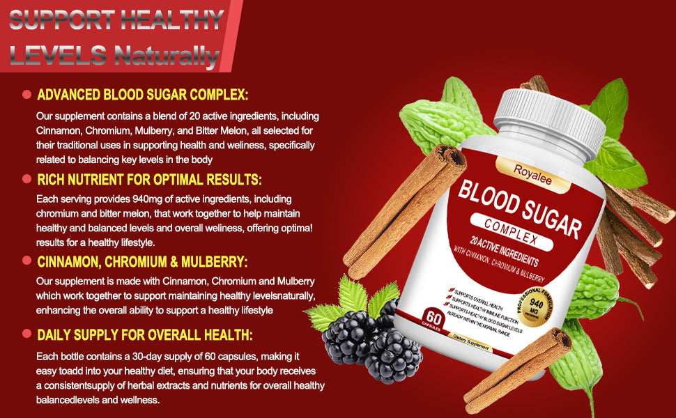 ✨ BLOOD SUGAR COMPLEX – APOYO NATURAL PARA EL AZÚCAR EN LA SANGRE