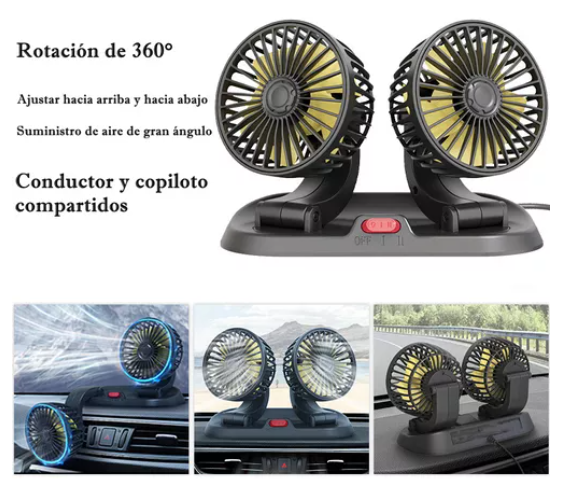 VENTILADOR DOBLE PARA CARRO