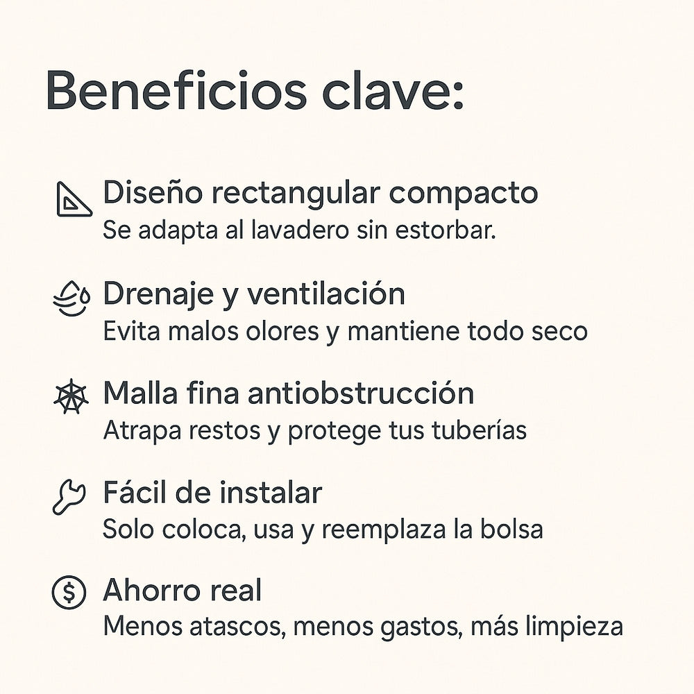 Filtro para lavadero + 100 Mallas Biodegradables