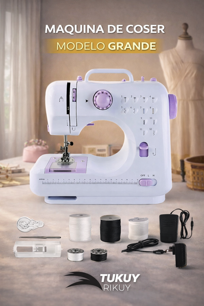 Máquina de Coser Portátil Multifunción – 12 Puntadas con Accesorios